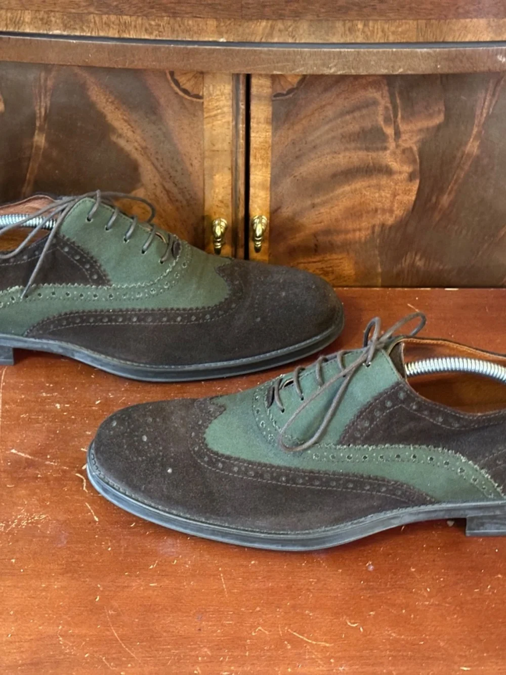 Donald J Pliner Suede Two-Tone Wingtip Oxfords